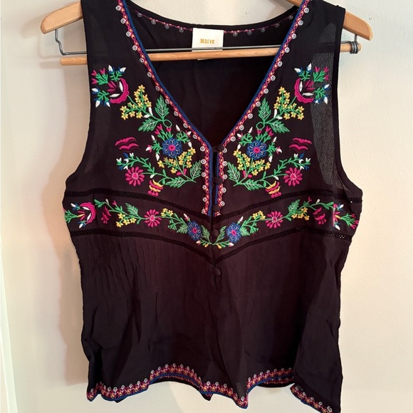 Maeve Embroidered Sleeveless Top vest small - Picture 1 of 7